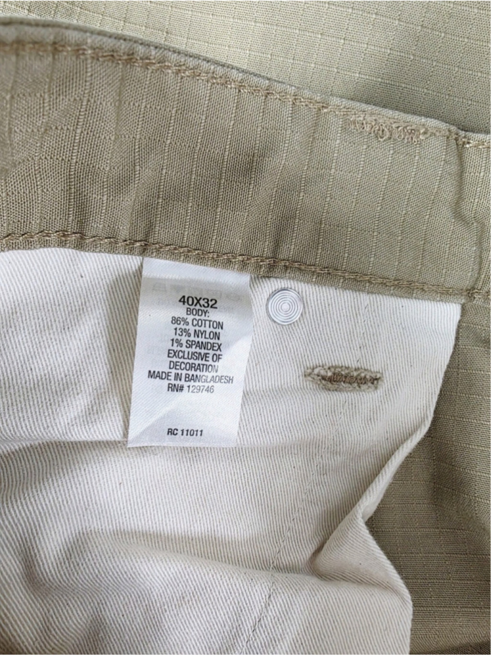 Ridgecut Toughwear Pants Brown Double Knee Canvas Ripstop Workwear Mens 40/32 - Picture 8 of 8